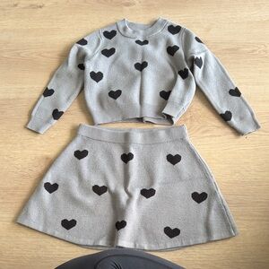 Primark Gray Knit Sweater and Skirt Set